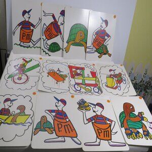 Peabody 60s story (12) cards Turtle Vintage Artwork